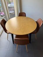Tafel met 4 stoelen, 1 meter diameter, Huis en Inrichting, Tafels | Eettafels, Ophalen, 100 tot 150 cm, Rond, Zo goed als nieuw