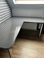 Hoekbureau in grijze hoogglans, Huis en Inrichting, Ophalen, Gebruikt, Bureau