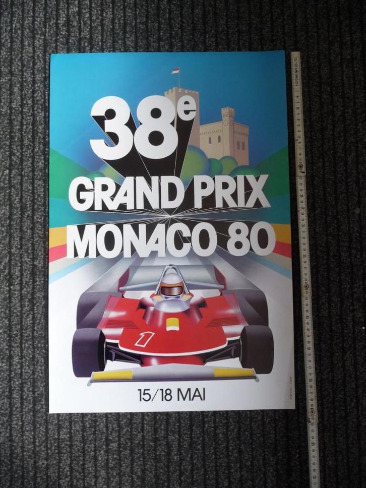 GRAND PRIX MONACO - AFFICHE 1980, Verzamelen, Automerken, Motoren en Formule 1, Zo goed als nieuw, Formule 1, Ophalen of Verzenden