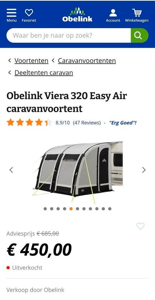 Viera 320 Easy Air voortent, Caravans en Kamperen, Tenten, Zo goed als nieuw, Ophalen