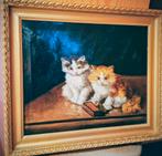 Brunel de Neuville (1852-1941) Poezen schilderij., Antiek en Kunst, Ophalen