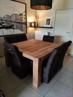 Tafel + 6 stoelen, Huis en Inrichting, Ophalen, Zo goed als nieuw, 4 tot 6 stoelen