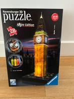 3d puzzel night edition Big Ben Londen, Enlèvement ou Envoi, Plus de 50 pièces, Utilisé, 6 ans ou plus