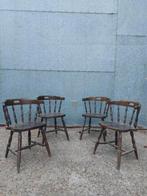 4 x houten stoelen, Huis en Inrichting, Stoelen, Ophalen, Gebruikt, Bruin, Vier