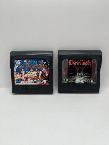 Aladdin Disney Game + Devilish Sega Game Gear Lot 2 jeux 