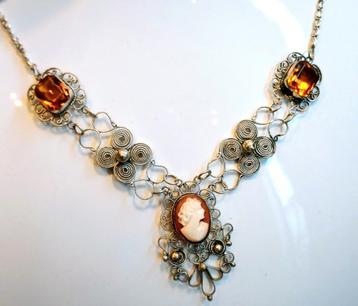 Collier camée ancien, Bijoux, Sacs & Beauté, Bijoux anciens, Enlèvement ou Envoi, Collier