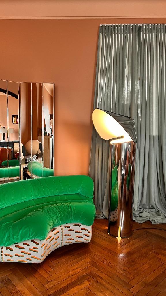 Lampadaire Chiara Flos space age 70s, Huis en Inrichting, Lampen | Vloerlampen, Nieuw, 100 tot 150 cm, Metaal, Overige materialen