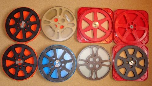 8 stuks gebruikte filmspoelen voor 250-300 meter 16mm film, Audio, Tv en Foto, Filmrollen, 16mm film, Ophalen of Verzenden