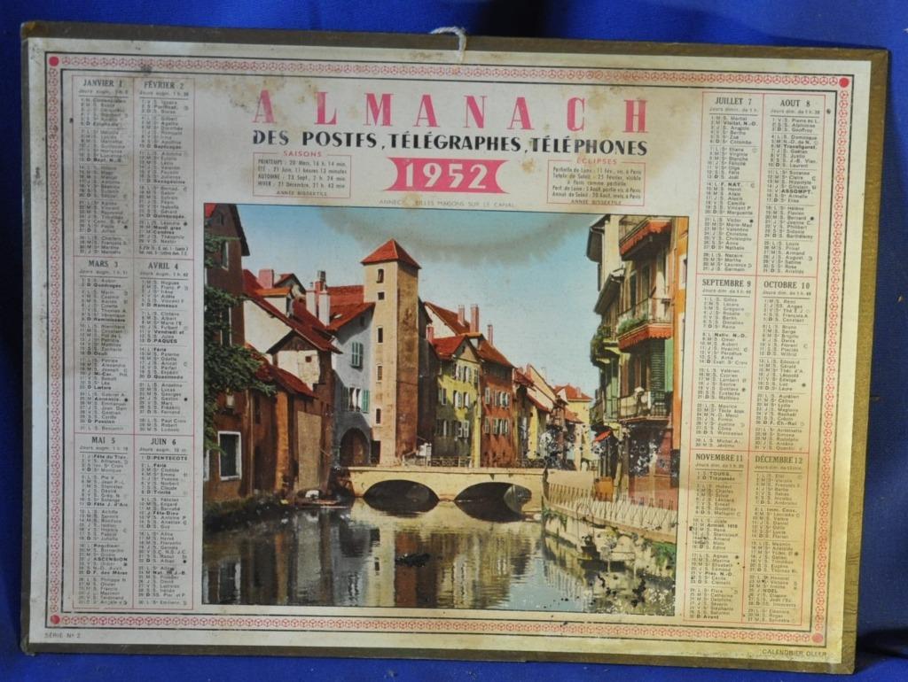 calendrier almanach ptt France 1952, Collections, Enlèvement ou Envoi, Utilisé