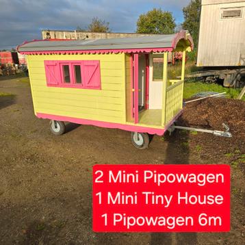 4 pipowagen Tiny House Woonwagen Roulotte foodtruck caravan  disponible aux enchères