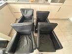 6 zwarte stoelen, Huis en Inrichting, Ophalen, Gebruikt, Zwart, Leer