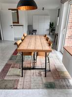 Leuke set van tafel met 6 stoelen en tapijt, Ophalen, Gebruikt
