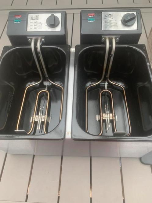 Fritel dubbele friteuse ieder 3 l. 2x2000watt. 3 x gebrui, Elektronische apparatuur, Frituurpannen, Gebruikt, Duo-friteuse, Uitneembare binnenpan