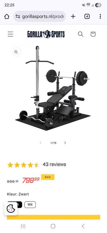 Volledige set halterbank bench press te koop beschikbaar voor biedingen