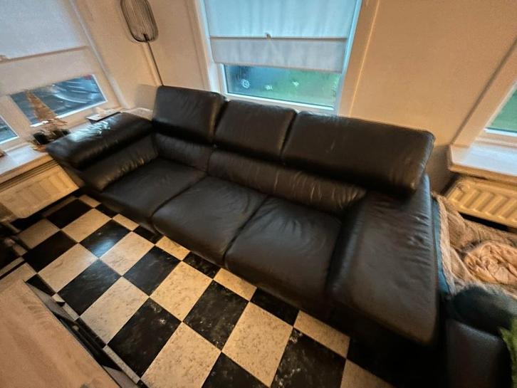 Lederen zetel 3 zit + 2 zit chateau d'ax, Huis en Inrichting, Zetels | Zetels, Gebruikt, Rechte bank, Vierpersoons of meer, 150 tot 200 cm