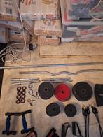 Fitnessbank met dumbells, barren, gewichten en rekkers, Ophalen, Gebruikt, Buik, Fitnessbank