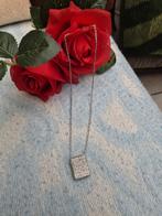 Solid zilveren ketting met crystals hanger 925 gestempeld, Ophalen of Verzenden, Zo goed als nieuw