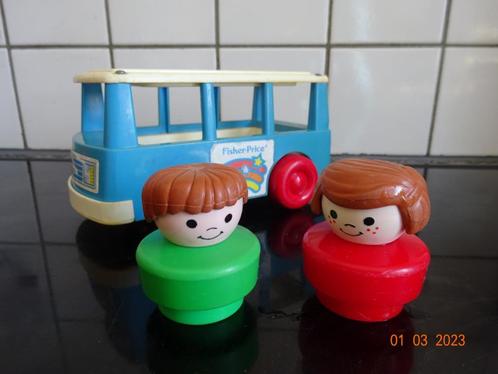 Vintage Fisher-Price Little People Blue Bus White Trim Red, Kinderen en Baby's, Speelgoed | Fisher-Price, Ophalen of Verzenden