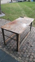 Zware stalen antieke werkbak - tafel, Ophalen