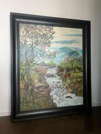 Groot klassiek schilderij op doek “landschap”, Antiek en Kunst, Ophalen