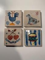 4 vintage handgemaakte tegeltjes Portugal, Antiek en Kunst, Ophalen of Verzenden