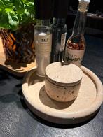 Travertin set – tray + opbergpot (keuken of badkamer), Huis en Inrichting, Ophalen, Zo goed als nieuw