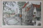 kleurenlitho Brugge Meebrug, Antiquités & Art, Enlèvement