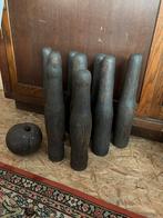 Zeer oud Vintage kegespel met bal in hout, Ophalen