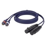 2 RCA male L/R to 2 XLR/F 3P OFC 1,5m, Ophalen of Verzenden, Nieuw