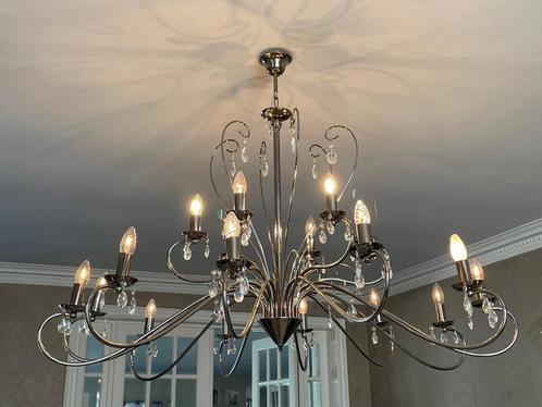 Prachtige grote 18 armige kroonluchter. Italiaans design, Huis en Inrichting, Lampen | Kroonluchters, Zo goed als nieuw, Glas