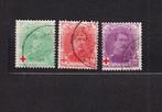 België 1914 OBP 129/131 Rode kruis gestempeld, Postzegels en Munten, Verzenden, Gestempeld, Rode kruis, Gestempeld