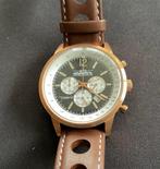 GMT Chronograaf horloge, Leer, Staal, Polshorloge, Nieuw