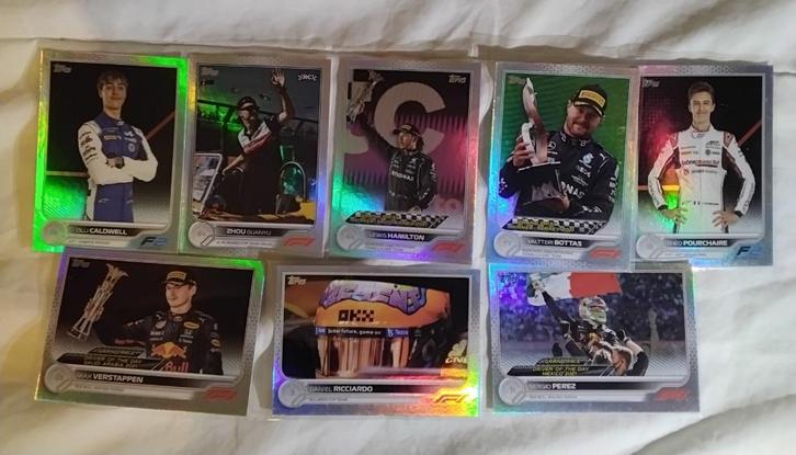 Topps Chrome F1 Glanskaarten – Verstappen, Hamilton, ..., Hobby en Vrije tijd, Verzamelkaartspellen | Overige, Zo goed als nieuw