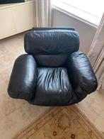 Luxe zwarte leren 1-zits loungezetel / fauteuil, Huis en Inrichting, Ophalen, Zo goed als nieuw, 100 tot 125 cm, Leer