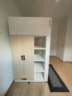 Hoogslaper, Wit / Eii met bureau en kleerkast in verwerkt, Enlèvement, Comme neuf