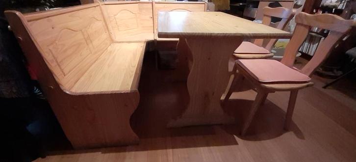 Coin salon en bois avec espace de rangement, Maison & Meubles, Tables | Dessertes, Comme neuf, 50 à 75 cm, 150 à 200 cm, Rectangulaire