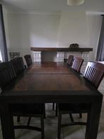 Koloniaalse tafel met stoelen, Huis en Inrichting, Ophalen, 100 tot 150 cm, Koloniaal, Vijf personen of meer