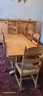 Complete eetkamer (massief eik), Enlèvement, Comme neuf, 4 à 6 chaises