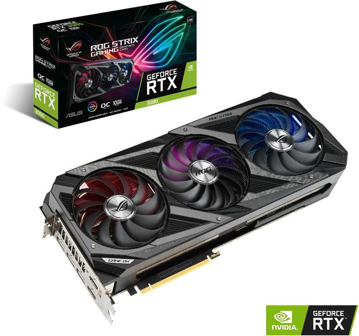 Asus ROG RTX 3080 OC 10GB, Computers en Software, Videokaarten, Gebruikt, Nvidia, PCI-Express 4.0, GDDR6, Ophalen of Verzenden