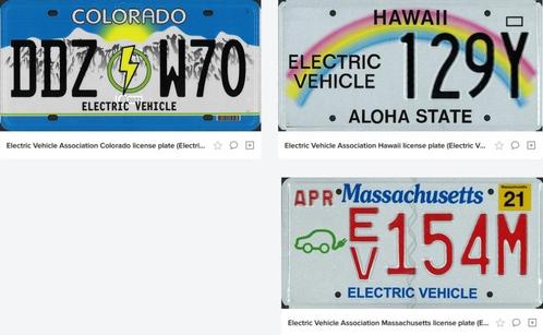 plaque d'immatriculation USA nummerplaat ELECTRIC VEHICLE, Verzamelen, Automerken, Motoren en Formule 1, Zo goed als nieuw, Ophalen of Verzenden
