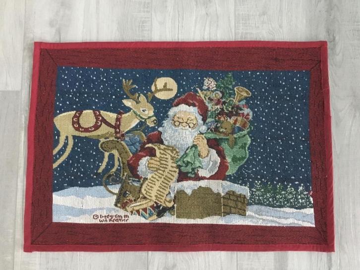 Kerstmatje / matje met kersttafereel : kerstman, Diversen, Kerst, Gebruikt, Ophalen of Verzenden