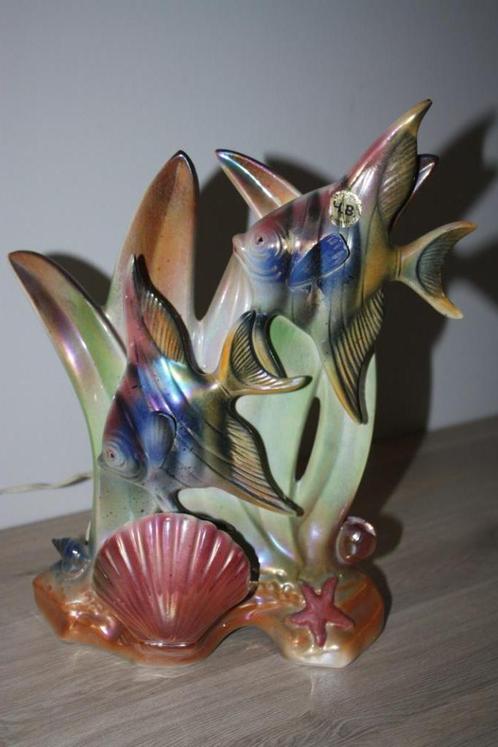 Bequet Quaregnon België zeer oude Lamp met Maanvissen, Antiek en Kunst, Antiek | Keramiek en Aardewerk, Ophalen of Verzenden