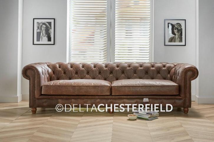 Originele Engelse Chesterfield zetel Delta Chesterfield, Huis en Inrichting, Zetels | Zetels, Nieuw, Ophalen of Verzenden