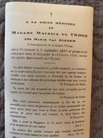 van ELEGEM x de TROOZ 1877 Tirlemont 1950, Verzamelen, Bidprentjes en Rouwkaarten, Ophalen of Verzenden, Bidprentje