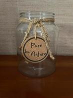 Bocal décoratif en verre avec corde - Style campagne chic, Enlèvement, Comme neuf, Verre