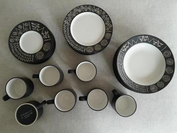 Vintage 80s Habitat Scraffito koffiekop ontbijt- en soepbord beschikbaar voor biedingen