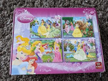 Disney princess 4 puzzels, Enlèvement ou Envoi, 10 à 50 pièces, Utilisé, 4 à 6 ans