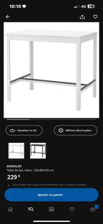 Table haute IKEA avec chaise IKEA, Maison & Meubles, Comme neuf