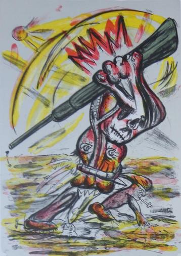 FRED BERVOETS / OORLOG / KLEURZEEFDRUK / 84x61cm / SIG 2008 beschikbaar voor biedingen