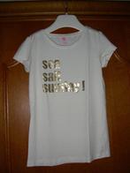 Wit t-shirt met fijn lichtgeel streepje, 146-152, Hema, Kinderen en Baby's, Kinderkleding | Maat 146, Meisje, Ophalen of Verzenden